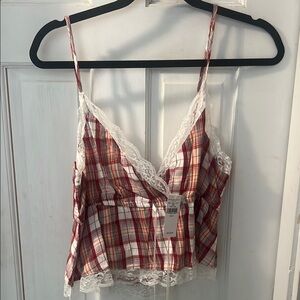American Girl Red and White Crop Top